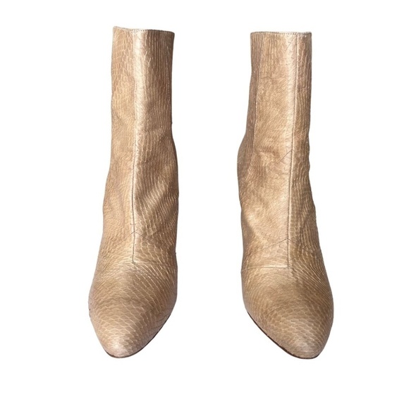🌸Host Pick🌸 Jimmy Choo Tan Snakeskin Stiletto Boots Almond Toe Size 11 (41) - Picture 2 of 11